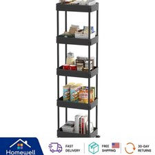 5-Tier Rolling Utility Cart, Multi-Functional Storage Trolley for Home Office
