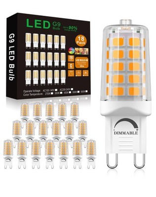 G9 LED Bulb Dimmable 4W, 40 Watt T4 G9 Halogen Equivalent, 2700K Soft Warm Wh...