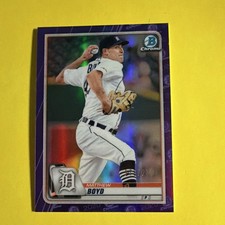 Topps Bowman Chrome Matthew Boyd #53 Purple Refractor 2020 Tigers 176/250