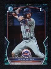 2023 Bowman Draft Chrome Aqua Lunar Crater Refractor 90/125 Nolan McLean j6a