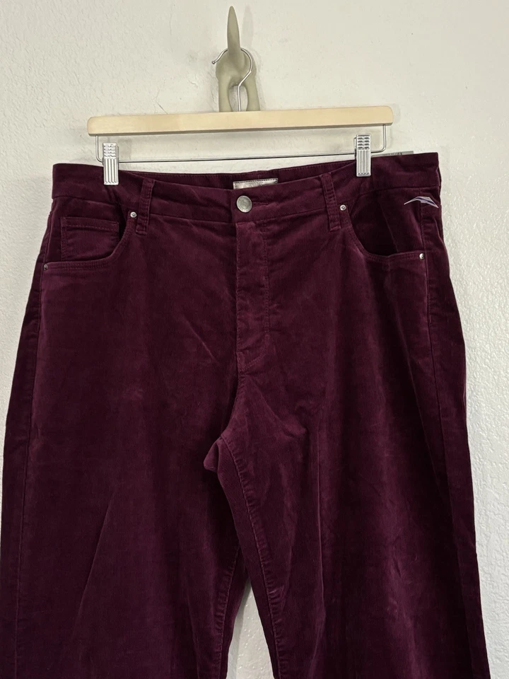 Pantalón de pana KUT From The Kloth MEG tiro alto FAB AB pierna ancha dobladillo crudo talla: 14W Foto 2 de 4