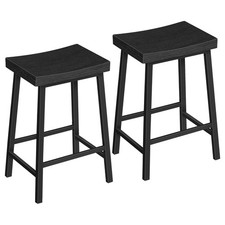 Bar Stools, Counter Height Bar Stools Set of 2, 23.7 Inch Saddle Stools with ...
