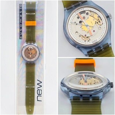 Swatch Automatic SAN100 Blue Matic 1991 - Vintage Skeleton Dial NOS
