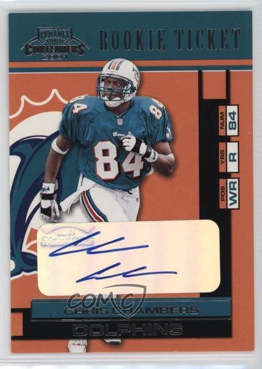 2001 Playoff Contenders Rookie Ticket Chris Chambers #114 Rookie Auto RC 8w9