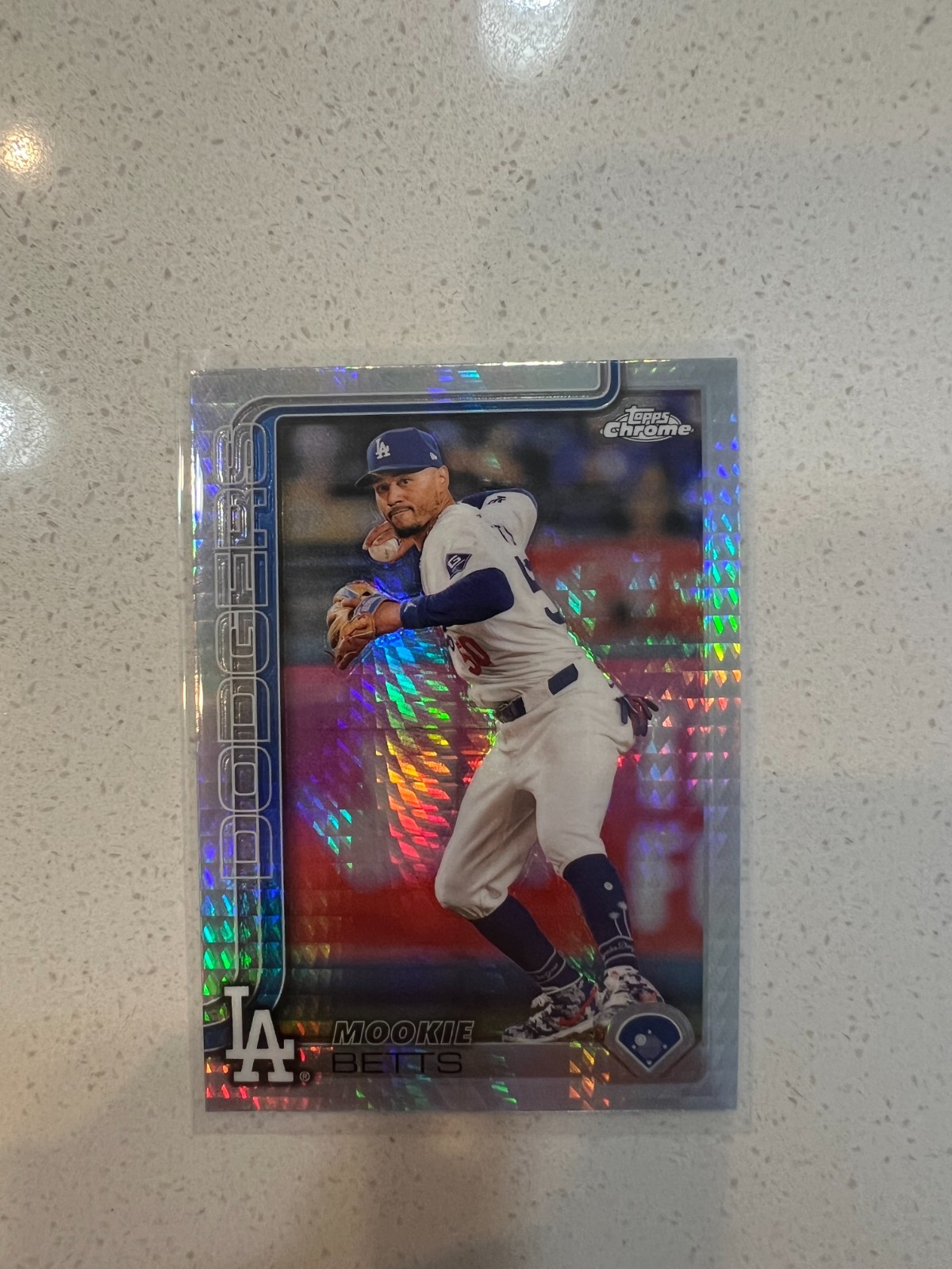 2025 Topps Chrome - Mookie Betts - Prism Refractor Parallel #50 - Dodgers
