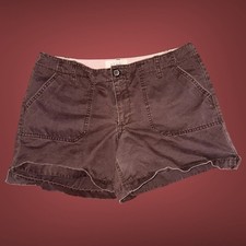Vintage Y2K Old Navy Chocolate Brown Cotton Utility Cargo Shorts Women  s Size 8