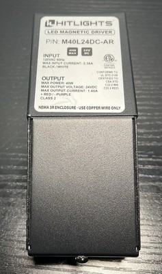 Hitlights Dimmable LED Driver Transformer 24V 40W, Magnetic Power Supply 120VAC