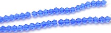 2 of 14" Strand 180 Vintage Czech 4mm Polish Sapphire Blue Faceted Bicone Beads