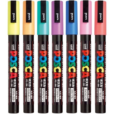 Mitsubishi Pencil Aqueous Pen Posca Fine Round Core 7 Color PC3M7C