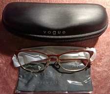 NEW WOMENS VOGUE EYEGLASSES VO3987-B 986 52-16-135MM GOLD BURGUNDY WITH CRYSTAL