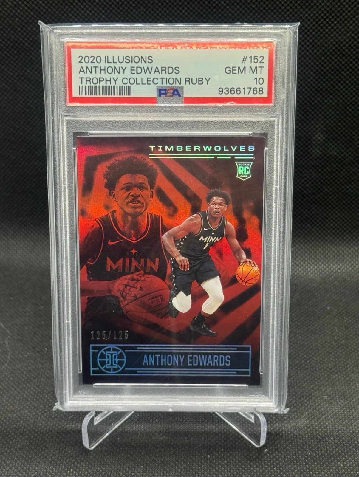 2020-21 Panini Illusions - Anthony Edwards #152  Ruby /99 (RC) PSA 10