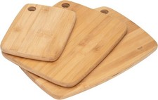 Bamboo Chopping Board Set of 3 Wooden Food Grade Cutting Boards Meat Vegetables