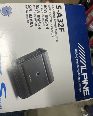 Alpine S-A32F S Series 4-Channel Car Power Amplifier 80W RMS x4
