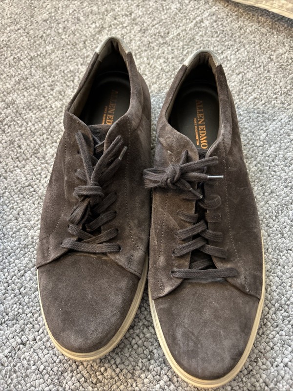 Allen Edmonds Men's 13 Canal Court Gray Suede Shoes Sneakers Casual