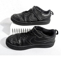 Nike Court Borough Size 3Y Mid 2 Triple Black Kids Sneakers BQ5451-001