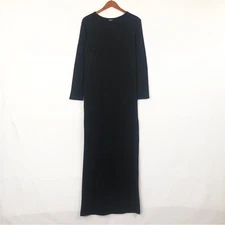 Bleusalt Long Sleeve Crew Dress Black Size 3/L Maxi