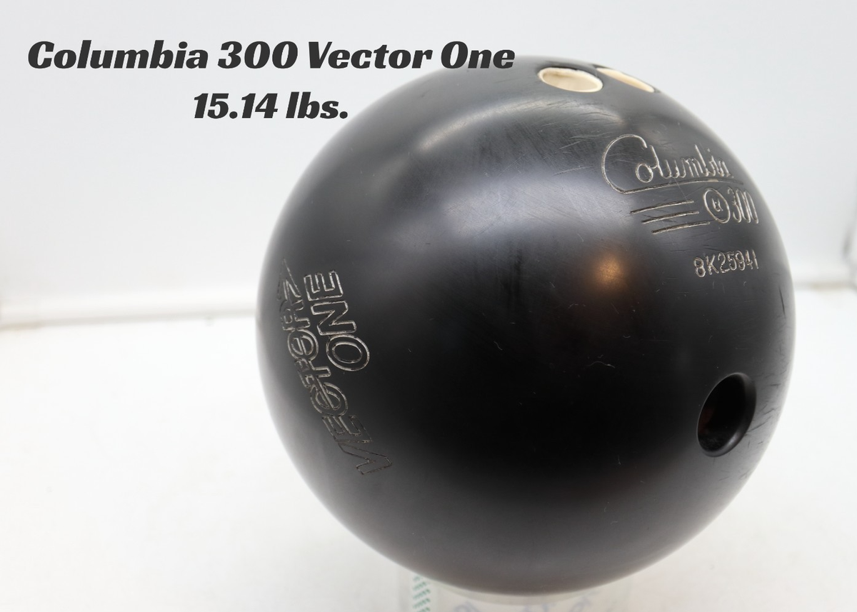 15.14lbs Vintage Columbia 300 Vector One Black Bowling Ball