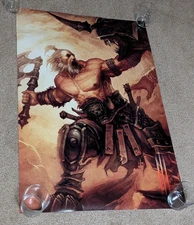 2013 Diablo 3 III Video Game Poster Double Sided Promo Barbarian Store Display