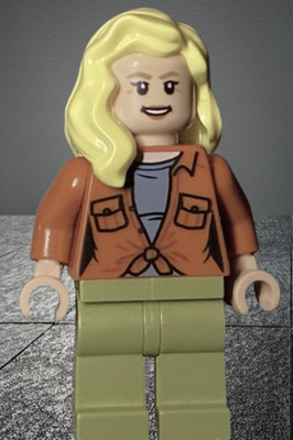 Lego  Minifigur jw082, Jurassic World Dominion, Dr. Ellie Sattler Dinosaurier
