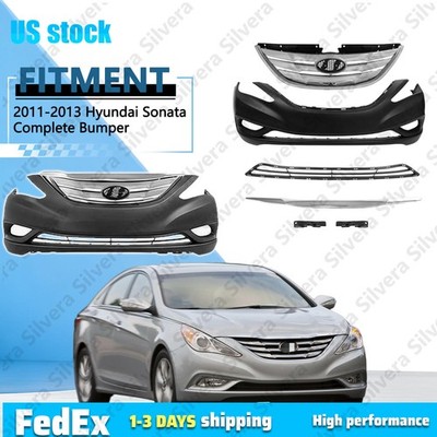 Complete Bumper Cover Grille Fits 2011 2012 2013 Hyundai Sonata