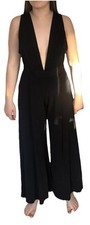 House of London ladies' black jumpsuit size 10 designer Heavy wide leg 179