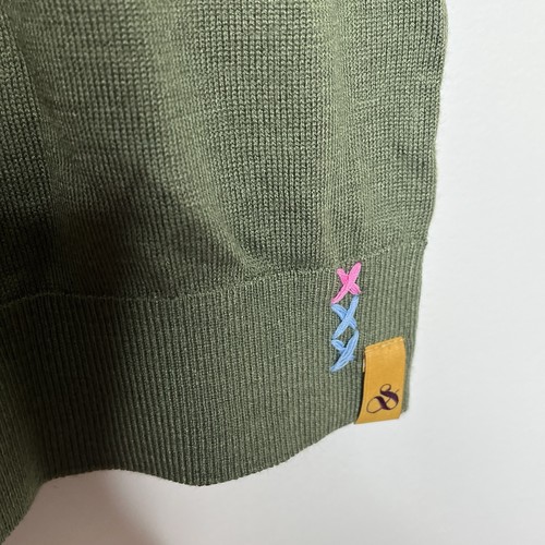 Suéter Scotch & Soda Para Hombres Manga Corta Talla M Verde Borde Crudo Camisa Cuello Redondo - Imagen 3 de 7