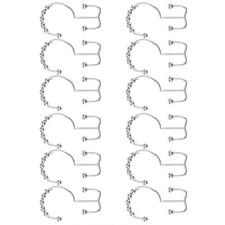 (Silver)12Pcs Multi Purpose 8 Beads Double Glide Hanging Hook Bathroom Showe SG