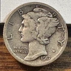 1917-S Mercury Dime Nice Original XF CHRC