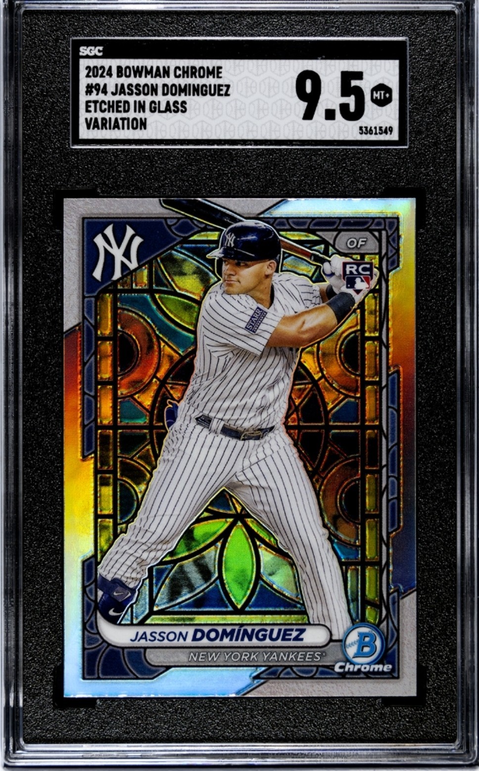 2024 Bowman Chrome Jasson Dominguez #94 Etched In Glass Variation SGC 9.5