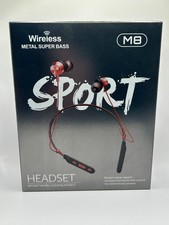  NIB Wireless Sport Headphones MetalSuperBass Smart Voice Response HD Mic-Silver