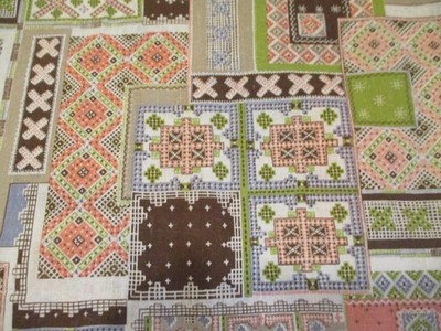 Patchwork Geometric Style Cotton Medium Weight Fabric 2.26'' Yards