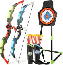 Bow and Arrow Set for Kids 2-Pack LED Light Up Archery Set with 20 Suction Cu...