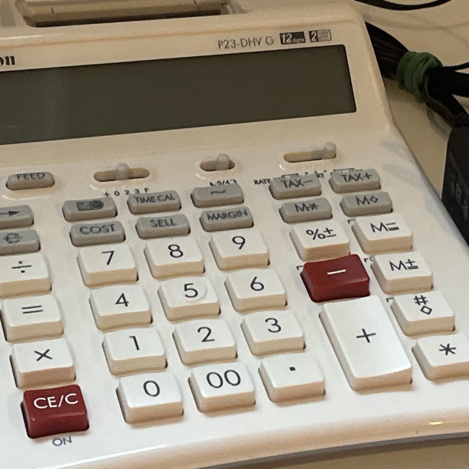 Canon P23-DHV G Desktop 12 Digit 2 Color Printing Calculator for Office Business - Image 4 of 4