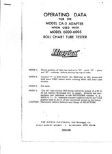 COPY OF CA-5 OPERATING DATA FOR HICKOK MODEL 6000-6005 ROLL CHART TUBE TESTER
