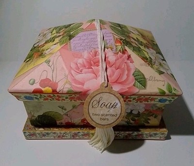 BEAUTY Punch Studio Jasmine 2 Bars Soap Triple Milled Keepsake Box Roses