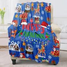 COMFAR Cute Christmas Blankets and Throws for Adults/Women Fuzzy Christmas Th...
