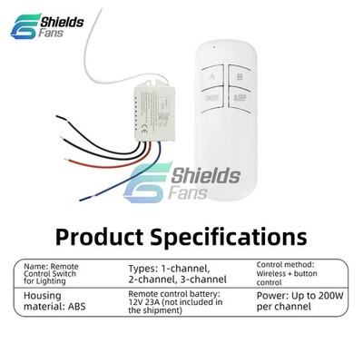 1/2/3 Way 220V Wireless Remote Control Switch Lamp Light Receiver Transmitter