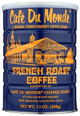 Cafe Du Monde French Roast Dark Coffee, 13 Ounce 13 (Pack of 1), Blue
