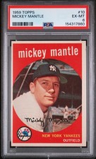 1959 TOPPS #10 MICKEY MANTLE PSA 6
