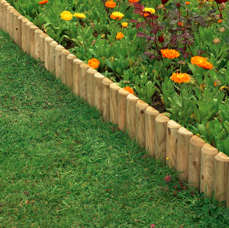 1m Garden Border Edging Picket Fence for Lawn Border Wood Effect Edge Panel