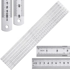 6 Pieces Metal Yard Stick Meter Stick Large Stainless Steel Ruler Bulk Rule M...
