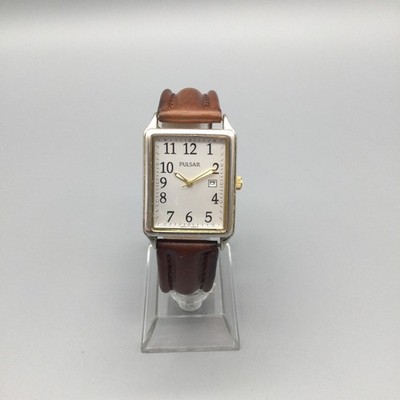 Vintage Seiko tank 新品ベルト Vintage Pulsar Seiko Tank Mens Watch 27mm Leather VX82-X349 Date