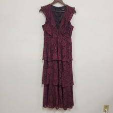Lulus Womens Tiered Lace Babydoll Fairy Maxi Dress Size S Purple Whimsigoth