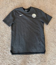 Golden State Warriors NBA Nike Dark Gray Tshirt Large White Logo Black Hem Trim