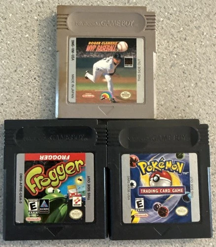 3 X Nintendo Game Boy Games Pokemon, Frogger, MVP Baseball  Cartridges Only