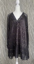 Sezane Estella Black Dress Elegant Long Sleeve US 8-10/Fr 40 ***FLAWS