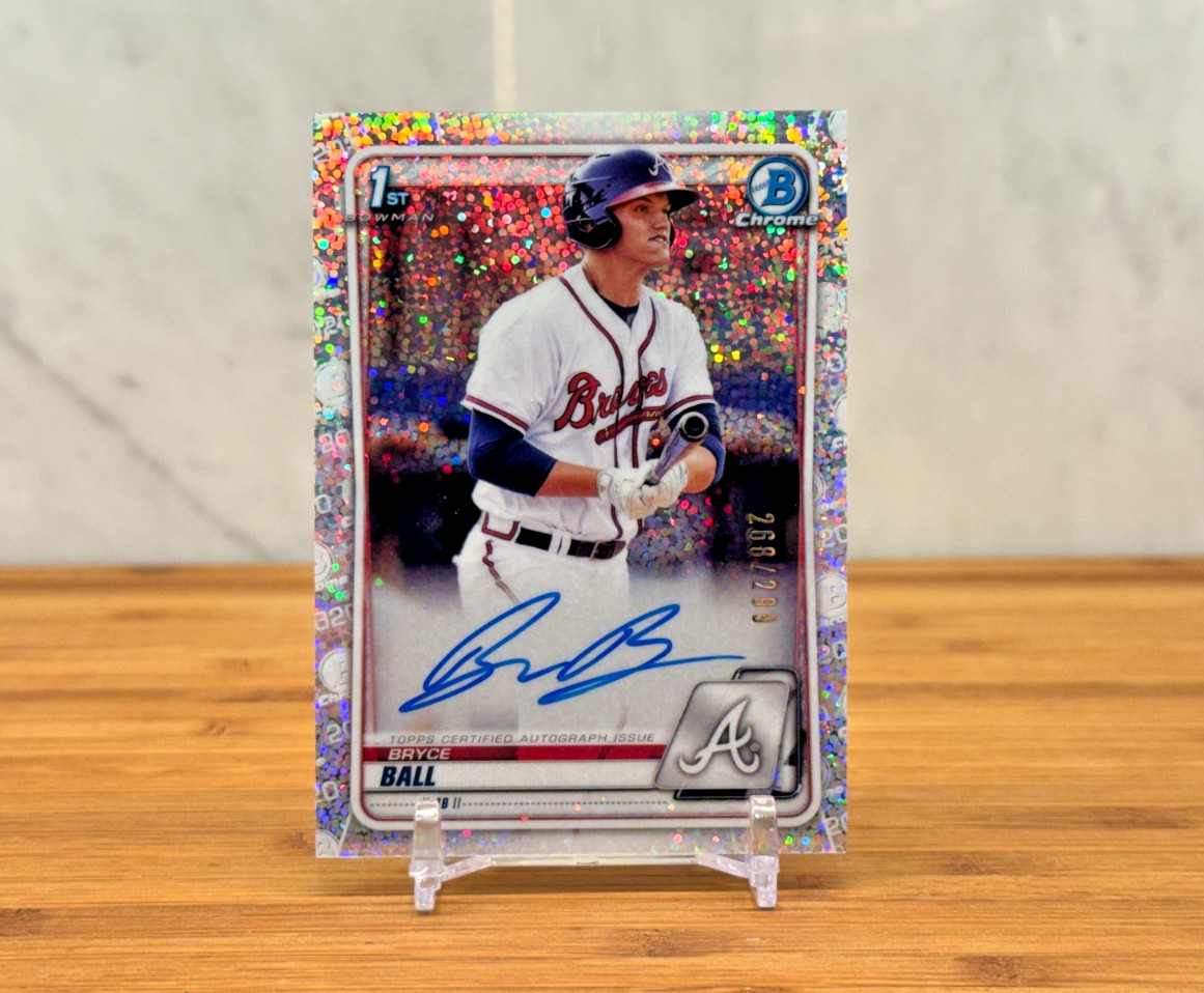 2020 Boman - Bryce Ball - 1st Bowman Chrome Speckle Auto #'d 268/299