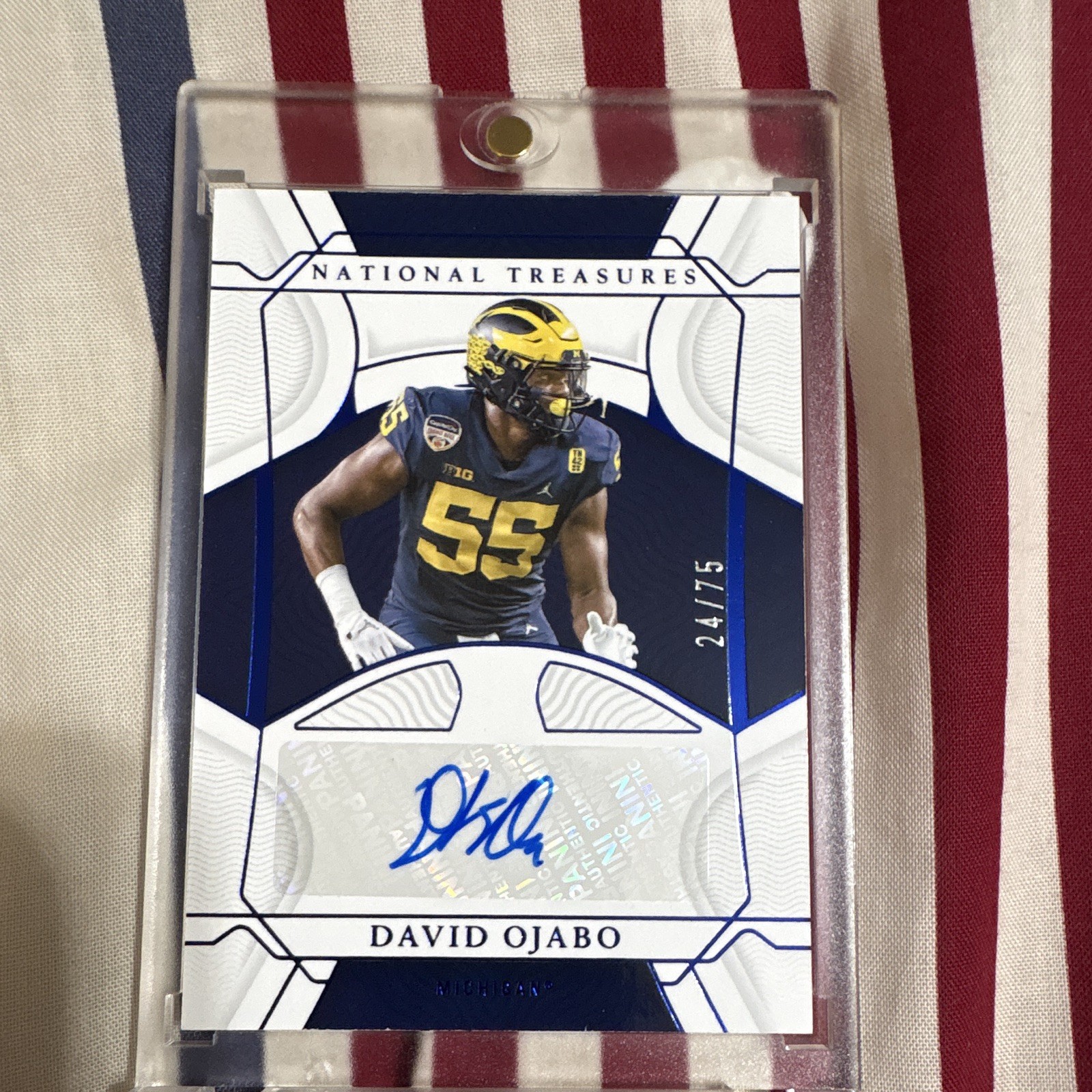 David Ojabo Panini National Treasures Collegiate Rookie Signatures #DOJ Blue