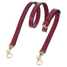 Leather Bag Strap 37.4"-45.3" Crossbody Straps Wine Red Gold Buckle