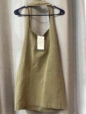 Zara Olive Green Mini Short Halter Dress
